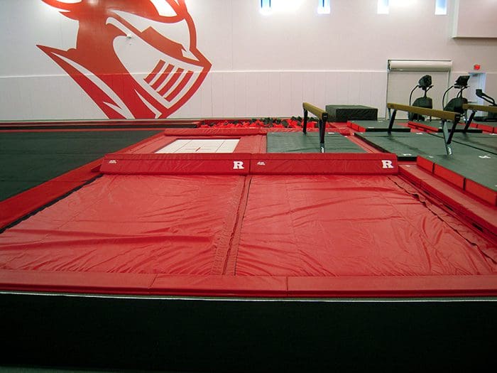 Beam & trampoline dismount area Rutgers